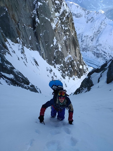 Les Drus, Mont Blanc , Julien Herry, Laurent Bibollet - Les Drus Triple Couloir: Julien Herry and Laurent Bibollet