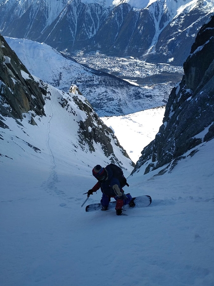 Les Drus, Mont Blanc , Julien Herry, Laurent Bibollet - Les Drus Triple Couloir: Julien Herry and Laurent Bibollet