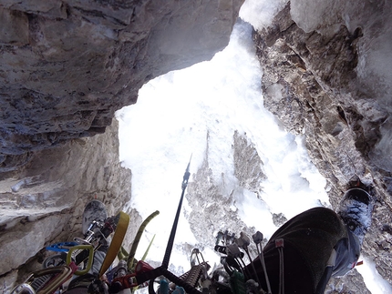 Cima Tosa, Dolomiti di Brenta, L'Elfo del Brenta, Tomas Franchini - Durante la prima salita di 'L'Elfo del Brenta' alla Cima Tosa, Dolomiti di Brenta (Tomas Franchini 19/05/2014)