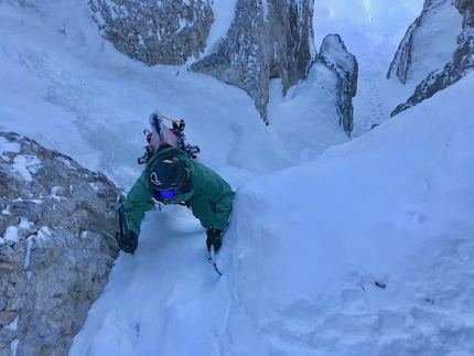 Pietra Grande, Brenta Dolomites, Claudio Lanzafame, Marco Maganzini - True Love Pietra Grande NW Face, Brenta Dolomites (Claudio Lanzafame, Marco Maganzini 20/12/2018)