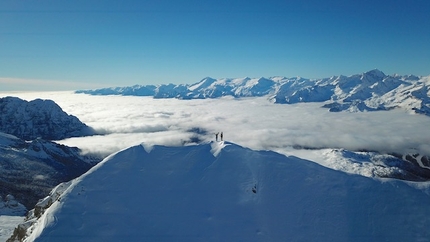 Pietra Grande first ski descent in Brenta Dolomites by Claudio Lanzafame, Marco Maganzini