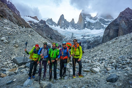 Patagonia paragliding, Aaron Durogati - The group of climbers who ascended Aguja Saint Exupery in Patagonia: Aaron Durogati, Daniel Ladurner, Mirko Grasso, Jacopo Zezza, Edoardo Albrighi