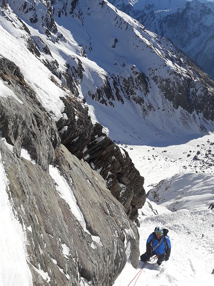 Pizzo Porola, Orobic Alps, Marco Birolini, Ennio Spiranelli - Making the first ascent of 80 Primavere, Pizzo Porola east face (Marco Birolini, Ennio Spiranelli 25/01/2019)