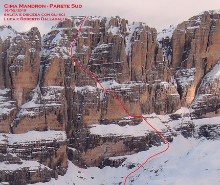 Brenta Dolomites Cima Mandron skied by Roberto and Luca Dallavalle