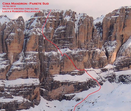 Cima Mandron in Dolomiti di Brenta, prima discesa per Roberto e Luca Dallavalle