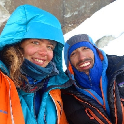 Grandes Jorasses, Via Cassin - Via Cassin Grandes Jorasses invernale in giornata: Caro North e Carlos Molina 