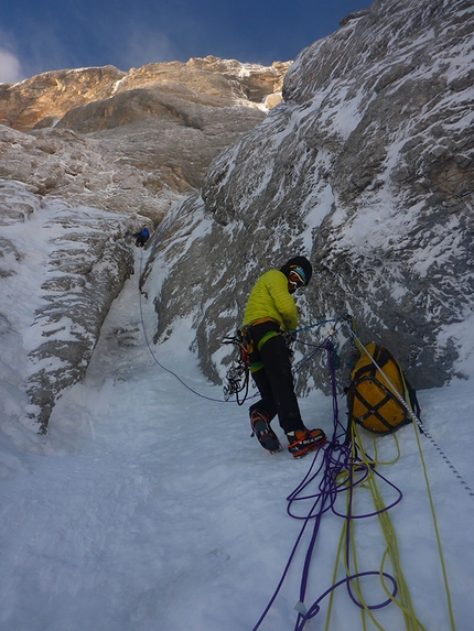 Civetta, Dolomiti, Zuita Patavina, Alessandro Baù, Daniele Geremia, Giovanni Zaccaria, Matteo Baù - Zuita Patavina, Civetta, Dolomiti: scaliamo velocemente L2 per raggiungere il punto più alto del primo tentativo