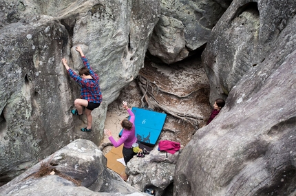 Fontainebleau - During the first Women's Bouldering Festival in Fontainebleau, September 2018