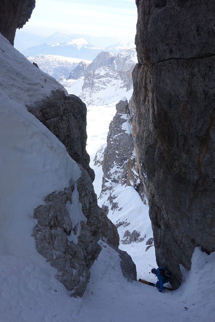 Brenta Dolomites Cima Tosa, Luca Dallavalle, Roberto Dallavalle  - Cima Tosa East Face (Brenta Dolomites): climbed and skied by Luca and Roberto Dallavalle on 03/03/2019