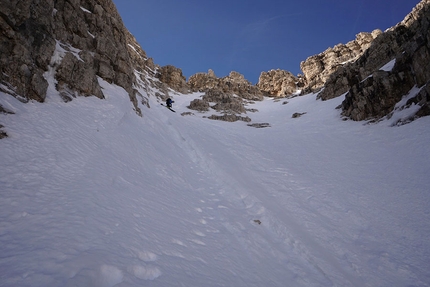 Dolomiti di Brenta Cima Tosa, Luca Dallavalle, Roberto Dallavalle  - Cima Tosa Parete Est (Dolomiti di Brenta): salita e discesa con gli sci da Luca e Roberto Dallavalle il 03/03/2019