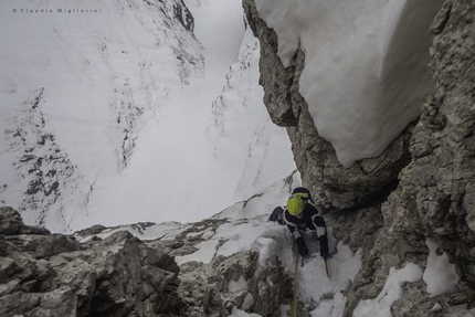 Cima Tosa, Dolomiti di Brenta, Claudio Migliorini, Roberto Parolari - L'anima del lupo, Cima Tosa, Dolomiti di Brenta: L3 vista da sopra