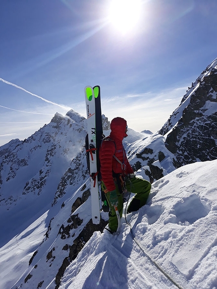 Passo del Tonale, Alessio Miori, Vincenzo Mascaro - Alessio Miori and Vincenzo Mascaro ski a possible new line down Punta Castellaccio, Passo del Tonale