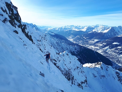 Passo del Tonale, Alessio Miori, Vincenzo Mascaro - La discesa con gli sci di Alessio Miori e Vincenzo Mascaro da Punta Castellaccio, Passo del Tonale