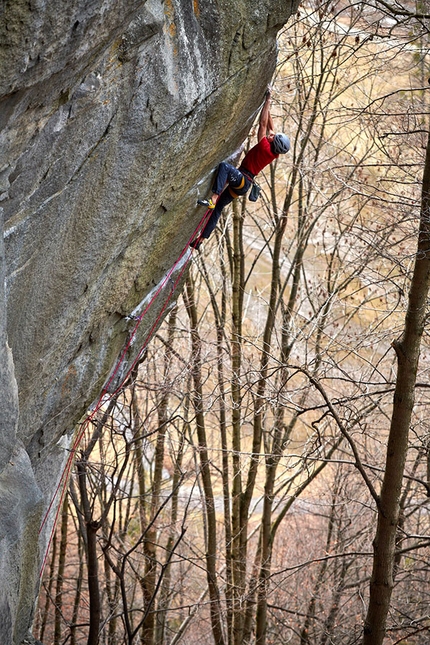 Jacopo Larcher Cadarese - Jacopo Larcher at Cadarese climbing his trad testpiece Tribe