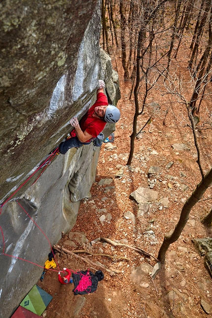 Jacopo Larcher Cadarese - Jacopo Larcher at Cadarese climbing his trad testpiece Tribe