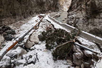 Serrai di Sottoguda, Dolomiti - I Serrai di Sottoguda nelle Dolomiti dopo la devastante tempesta del 29 ottobre 2018