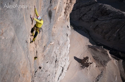 AlexAnna, Punta Penia, Marmolada: first free ascent by Rolando Larcher