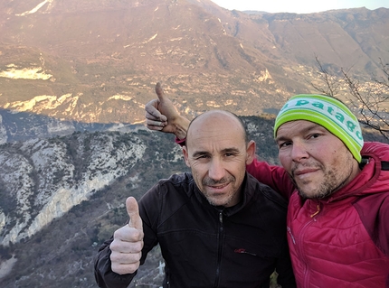 Mandrea Arco Testa tra le nuvole, Ivan Maghella, Alessandro Arduini - Ivan Maghella and Alessandro Arduini on their Testa tra le nuvole, Mandrea, Arco