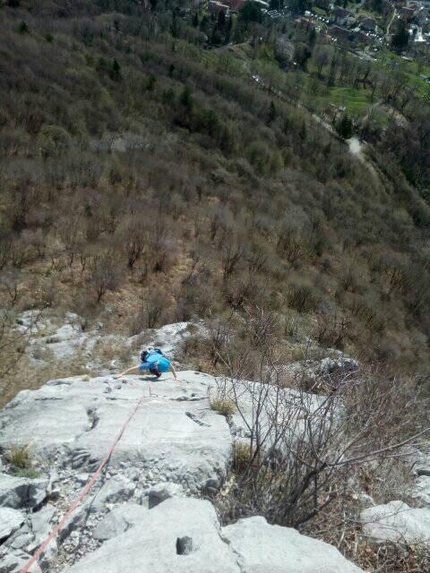 Via Miryam, Corna di Medale  - Via Miryam sul Pilastro Irene, Corna di Medale nel Gruppo delle Grigne