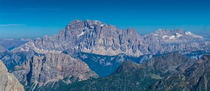 Marmolada, Dolomites, Scacciadiavoli, Rolando Larcher, Geremia Vergoni - The view from Marmolada onto Civetta in the Dolomites