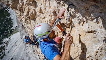 Cima Scotoni, Dolomiti, Nicola Tondini - Nicola Tondini apre Non abbiate paura di sognare, Cima Scotoni, Fanis, Dolomiti