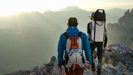 Cima Scotoni, Dolomiti, Nicola Tondini - Nicola Tondini durante l'apertura di Non abbiate paura di sognare, Cima Scotoni, Fanis, Dolomiti