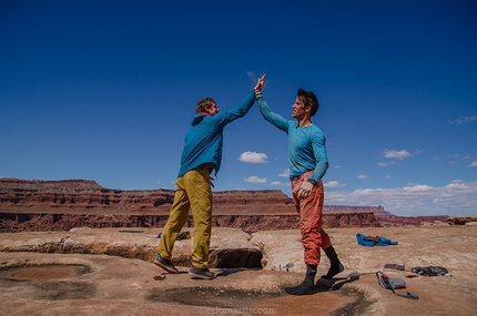 Gruelling Canyonlands crack climbed by Pete Whittaker, Tom Randall