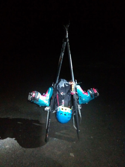 Palon de la Mare, Ortles Cevedale, Ivo Ferrari - Palon de la Mare (3704m): la salita della parete nordovest. Si parte di notte verso rifugio Branca