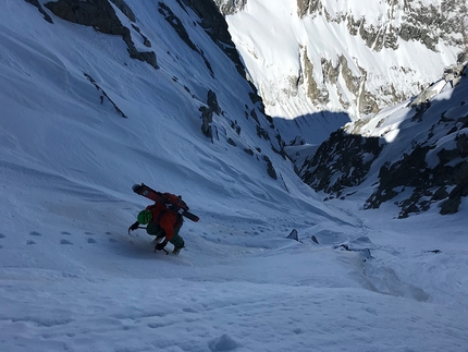 Punta dell’Orco, Adamello, Alessandro Beber, Claudio Lanzafame, Marco Maganzini - Climbing up Canale dell’Orco on Punta dell’Orco above Val Genova in the Adamello group (Alessandro Beber, Claudio Lanzafame, Marco Maganzini 22/03/2019)