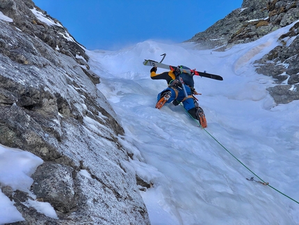 Punta dell'Orco: Beber, Lanzafame and Maganzini ski Canale dell'Orco