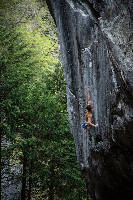 Enrico Baistrocchi - Climbing in Japan: Florian Murnig locking low...