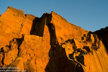 Millstone, rock climbing in England