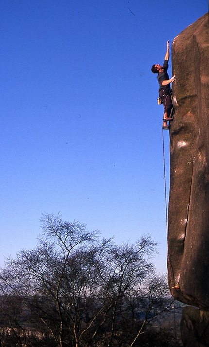 Charlie Woodburn’s gritstone masterpiece Harder, Faster at Black Rocks