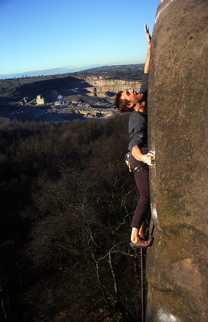 Charlie Woodburn - Charlie Woodburn climbing Harder, Faster, his gritstone masterpiece at Black Rocks, England