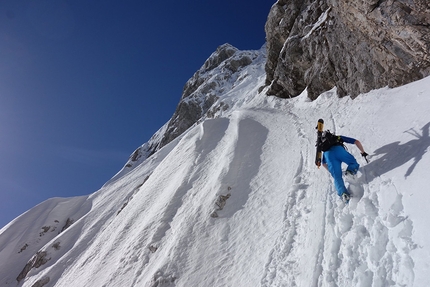 Dolomiti di Brenta - Crozzon di Val d'Agola: Roberto Dallavalle in salita