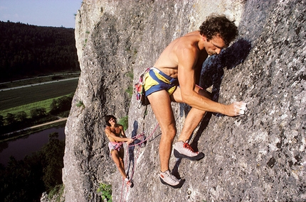 Kurt Albert - Kurt Albert climbing with his close friend Wolfgang Güllich. In 1975 Albert invented the redpoint philosophy in Frankenjura, considered nowadays the standard for sport climbing worldwide