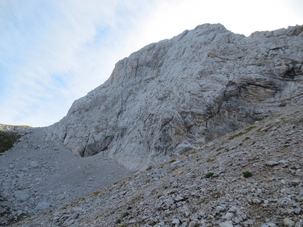Pizzo Arera, Alpi Orobie, Nadia Tiraboschi - Durante la richiodatura della Via dei Cugini, Pizzo Arera, Alpi Orobie