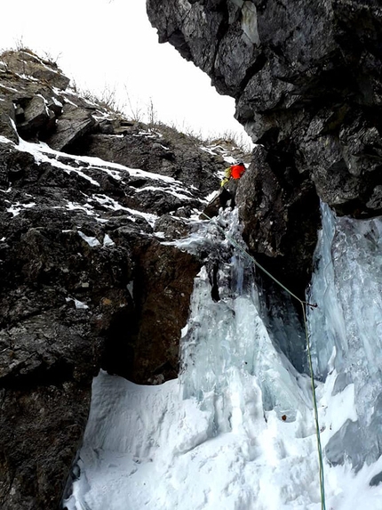 Pi Greco, Corno D'Aola, Adamello - Via Pi Greco, Avancorpo del Corno D'Aola, Gruppo dell'Adamello (Cristian Candiotto, Enea Montoli 14/03/2019)