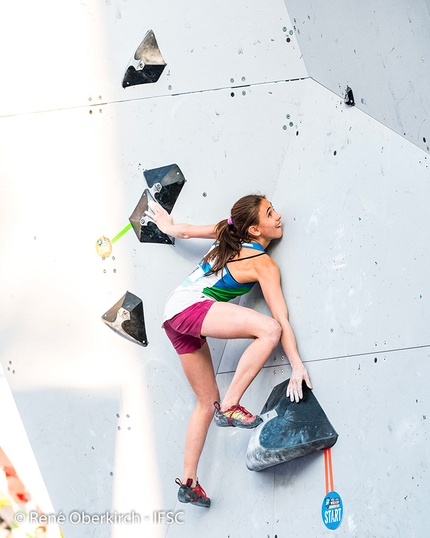 Laura Rogora - Laura Rogora competing in the Bouldering World Cup 2019 at Munich