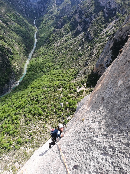 Verdon Gorge, France, Nina Caprez - Sam Hoffmann repeats Mingus, the historic climb in the Gorges du Verdon in France