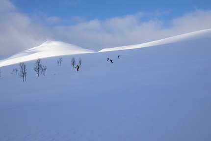 Lofoten & Lyngen Powder Expedition, Norvegia, Enrico Zampieri, Lorenzo Barutta, Massimo Guzzonato, Francesco Lazari, Matteo Sala - Durante il Lofoten & Lyngen Powder Expedition in Norvegia