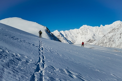 Lofoten & Lyngen Powder Expedition, Norvegia, Enrico Zampieri, Lorenzo Barutta, Massimo Guzzonato, Francesco Lazari, Matteo Sala - Durante il Lofoten & Lyngen Powder Expedition in Norvegia