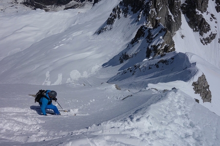 Presanella Cresta Nord Est, Roberto Dallavalle, Luca Dallavalle - Roberto Dallavalle skiing the NE Ridge of Presanella on 02/06/2019