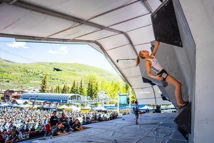 Bouldering World Cup 2019, Vail - Janja Garnbret competing in the Bouldering World Cup 2019 at Vail