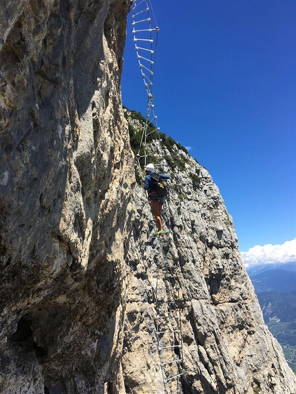 Via ferrata delle Aquile Paganella - La Via ferrata delle Aquile sulla parete est della Paganella