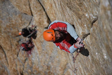 Eternal Flame, Nameless Tower, Trango, Karakorum, Pakistan - Alexander Huber and Thomas Huber climbing pitch 17 of Eternal Flame, Nameless Tower, Trango, Karakorum, Pakistan