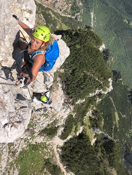 Via ferrata delle Aquile Paganella - La Via ferrata delle Aquile sulla parete est della Paganella