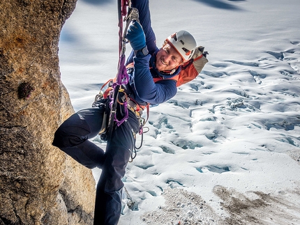 Mount Barrill, Ruth Gorge, Alaska, Daniel Joll, Kim Ladiges, Alastair McDowell, John Price - John Price climbing King Cobra on Mount Barrill, Alaska