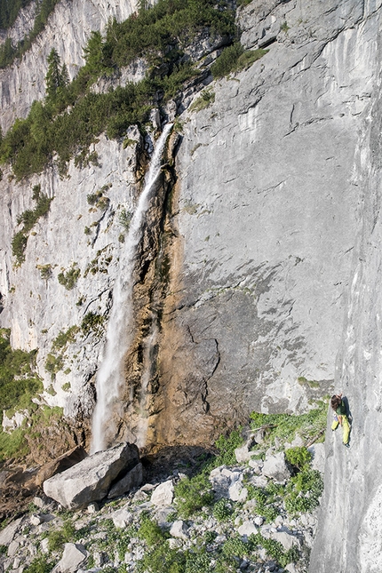 Valle di Garés, Dolomites - Marco Bergamo climbing in Valle di Garés in the Agordo Dolomites