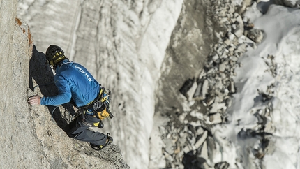 Simon Gietl, Vittorio Messini, Mittlere Kasten - Simon Gietl making the first ascent of 'Alles Im Kasten', Mittlere Kasten, Austria with Vittorio Messini